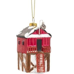 Kerstbal Terschelling Drenkelingenhuisje Rood