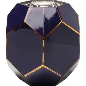 Vaas Art Nachtblauw – Facetgeslepen Glazen Designvaas van Kare (22 x 23 cm)