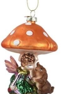 Kerstbal Elfje onder Paddenstoel