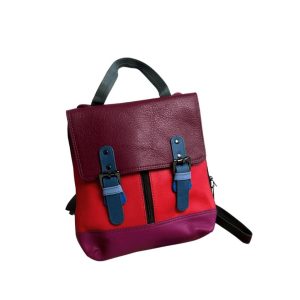 Leren Rugtas/Schoudertas Ananya 1 – Fairtrade handgemaakte tas van restleer