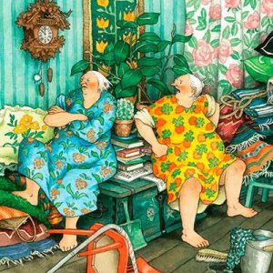 Ansichtkaart Vrolijke dames Zijn Kwaad