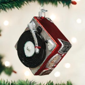 Kerstbal Platenspeler – Retro ornament van Old World Christmas