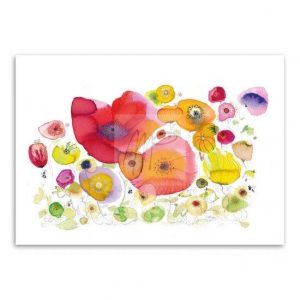 Dubbele kaart Red Flower Garden