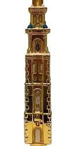 Piek Westertoren Goud – Glasgeblazen en Handgeschilderd – 27 cm – De Ballen Uit