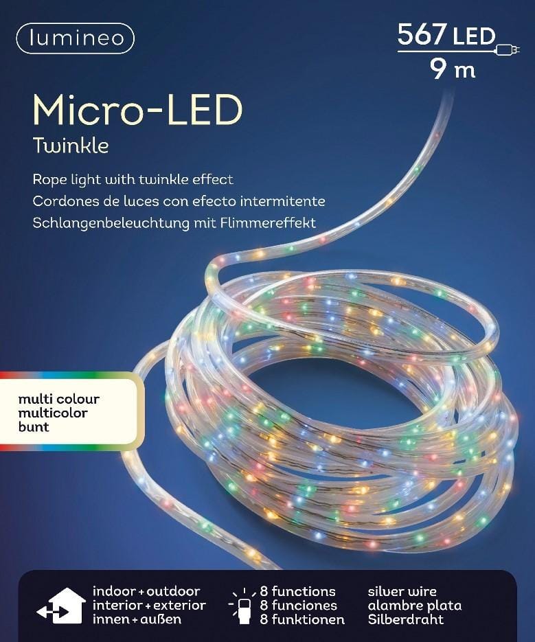 9 Meter Multicolor 567 lichts Micro LED Snoer 8 Functies Twinkel Effect - Afbeelding 2