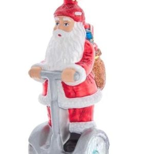 Kerstbal Kerstman op Segway