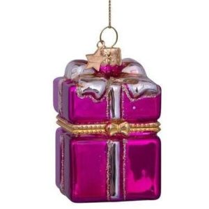 Kerstbal Cadeaudoosje Roze