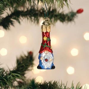 Kerstbal Mini Garden Gnome – Handgemaakt Glazen Tuinkabouter Ornament van Old World Christmas