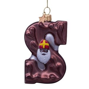 Kerstbal Chocoladeletter Sinterklaas