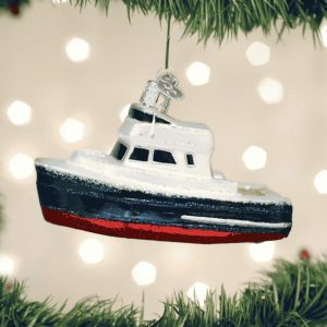 Kerstbal Boot – Handgemaakt Glazen Ornament van Old World Christmas