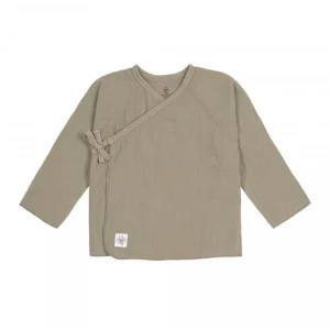Lässig Muslin Overslag T-shirt Lange Mouwen - Olive