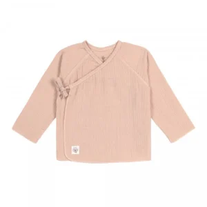 Lässig Muslin Overslag T-shirt Lange Mouwen - Powder Pink