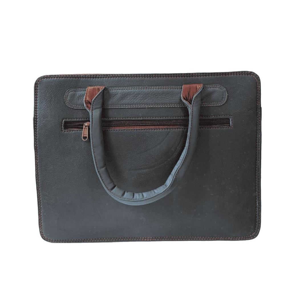 Damini S1 Fairtrade Laptoptas  – Handgemaakte leren werktas van Siddharth Imports - Afbeelding 5
