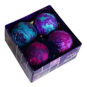 Set van 4 Onbreekbare Aladdin Kerstballen Blauw/Paars