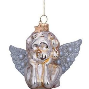 Kerstbal Engel Goud met Glitters