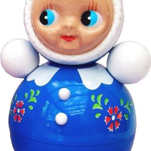 Tuimelaar 25 cm Blauw – Klassiek wiebelspeeltje met geluid uit Polen