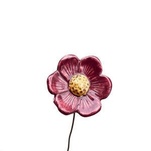 Keramische Bloem Boterbloem – Fair Trade Handgemaakt op Pin (40 cm) Wilma’s Wereld