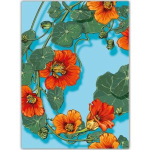 Ansichtkaart Mine – Bloemenkrans van oost-Indische kers