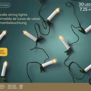 30 Kerstboomlampjes LED Kaarsverlichting Clip Klassiek Warm – Lumineo