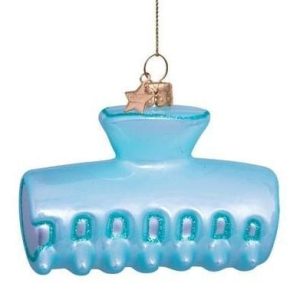 Kerstbal Haarclip Lichtblauw – Glazen Ornament