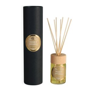 Cerabella Geurstokjes Diffuser N.6 – Orchidee & Patchouli – 100 ml – Inclusief 8 Rietstengels & Houten Deksel