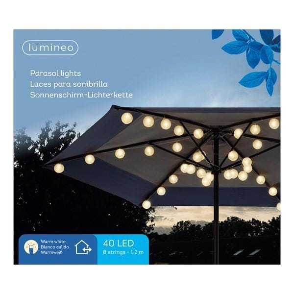 40 LED Lichtjes Parasol Warm Licht Buiten - Afbeelding 2