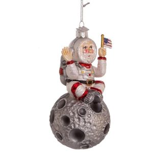 Kerstbal Kerstman op de Maan