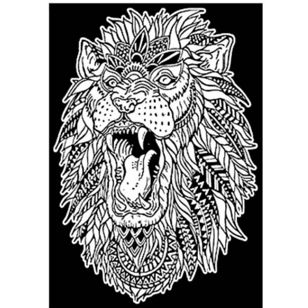 Fluwelen Kleurplaat Leeuw met 12 Viltstiften – 21 × 29,7 cm - Afbeelding 3