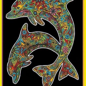 Vilten Kleurplaat Dolfijnen met Viltstiften