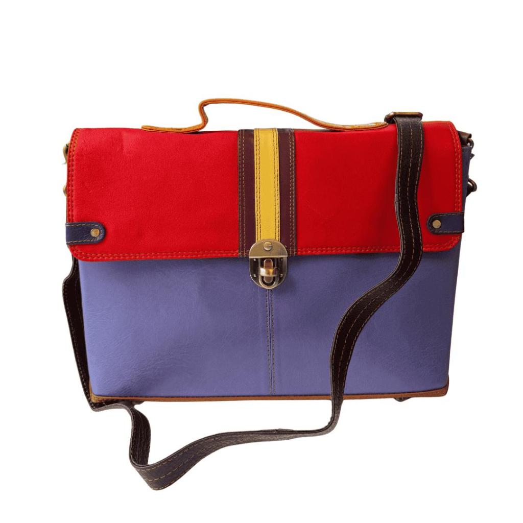 Rani 1 Fairtrade Werktas – Handgemaakte leren werktas van Siddharth Imports - Afbeelding 4