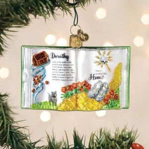 Kerstbal Boek The Wonderful Wizard of Oz – Glazen Ornament in Boekvorm van Old World Christmas