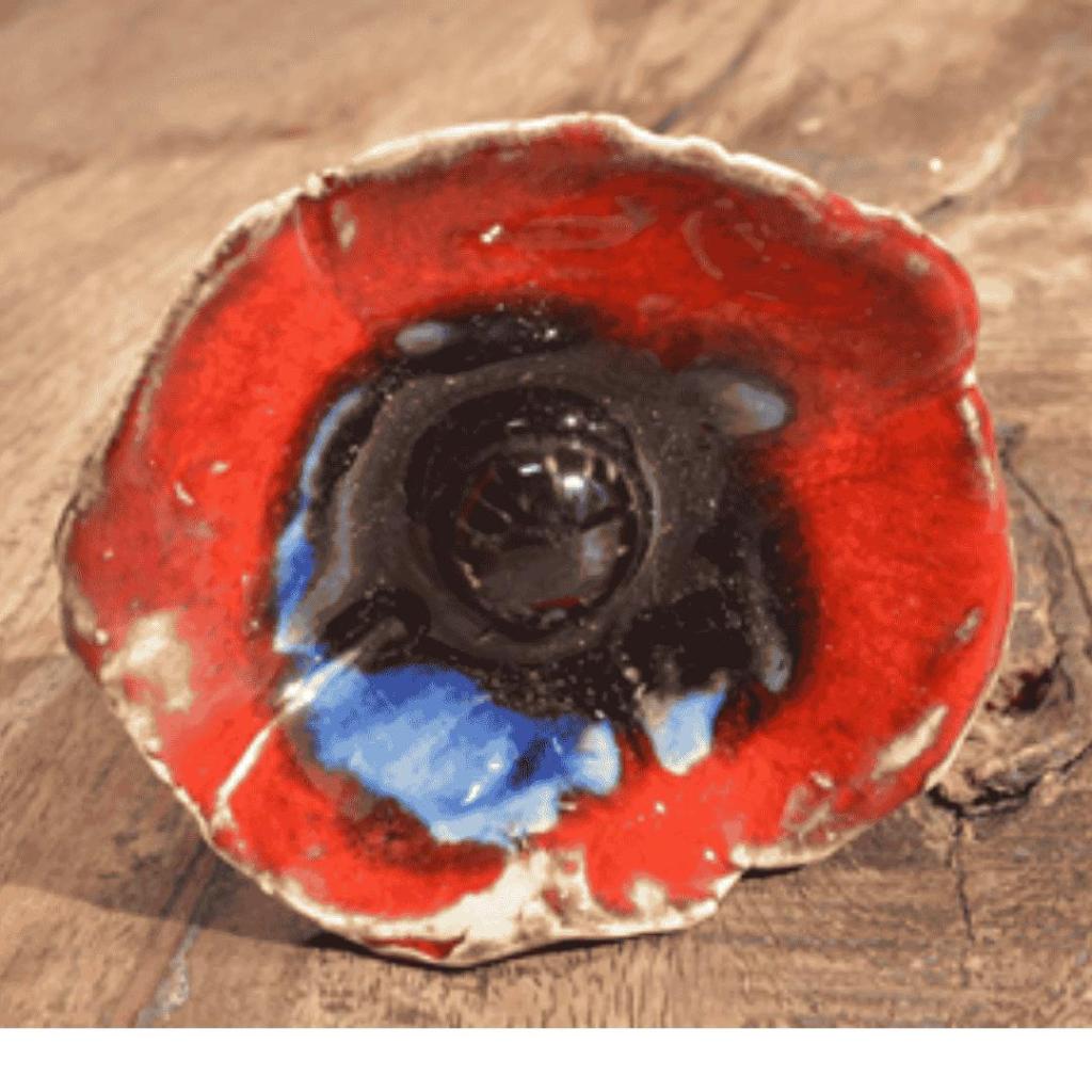 Keramiek Klaproos S – Fair Trade tuinornament van Wilma’s Wereld (Ø 8 cm, H 47 cm) - Afbeelding 5