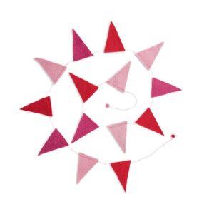 Viltslinger Vlag Love – Handgemaakte Wolvilt Slinger in Roze & Rood (220 cm)