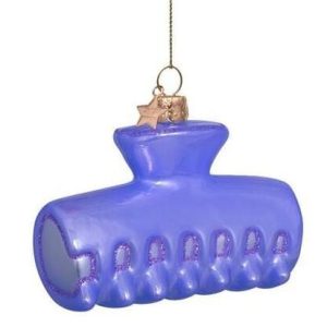 Kerstbal Haarclip Lila – Glazen Ornament