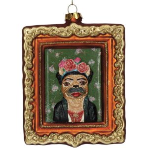 Kerstbal Frida Kahlo Zelfportret Hond