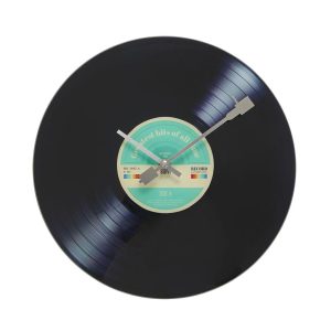 Wandklok LP Greatest Hits – Vinyl wandklok met platenspelerdesign | Balvi