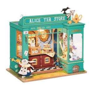 DIY Miniatuurhuisje Alice’s Tea Store – Houten bouwpakket met LED-verlichting (Robotime Rolife, DG156)