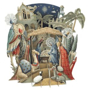 3D Wenskaart Nativity – Laser cut kerstkaart met envelop