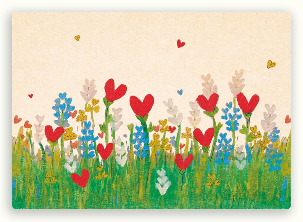ZintenZ postkaart 10 x 15 cm – Hartjesbloemen in het gras
