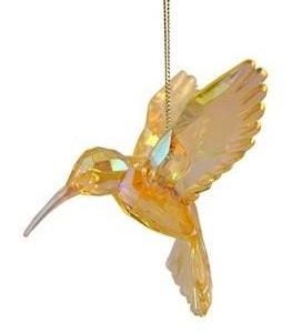 Kerstbal Kolibrie Geel