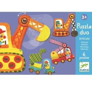 Djeco Duo Puzzel  Voertuigen – 6 Eerste Puzzels vanaf 2 jaar