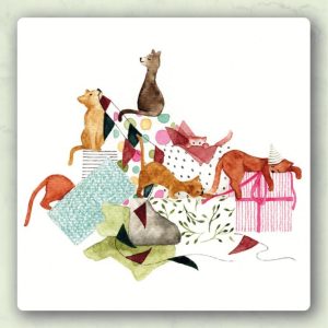 Postkaart Cadeautjes met Katten