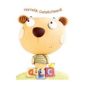 Dubbele kaart Hartelijk Gefeliciteerd