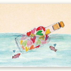 Postkaart Flessenpost