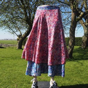 Recycled Sari – lange wikkelrok