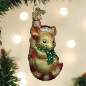 Kerstbal Muis op Zuurstok