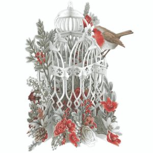 3D Wenskaart Christmas Flower Cage – Laser cut kerstkaart met envelop