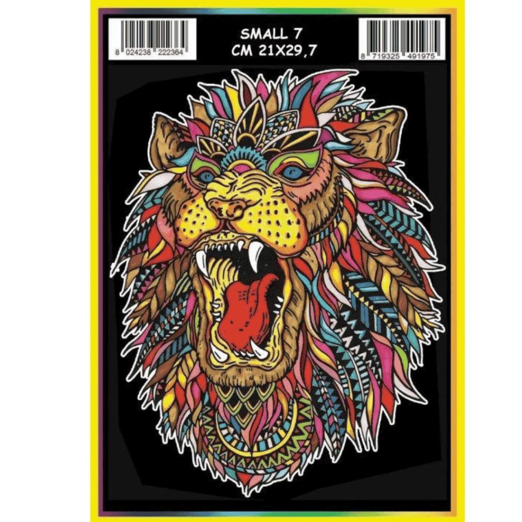 Fluwelen Kleurplaat Leeuw met 12 Viltstiften – 21 × 29,7 cm