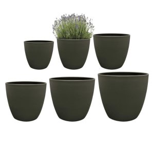 Bloempot Alisa Mat Groen D25 H23 – Handgemaakte metalen pot in matgroen