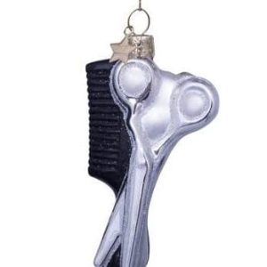 Kerstbal Kappersset Zilver/Zwart